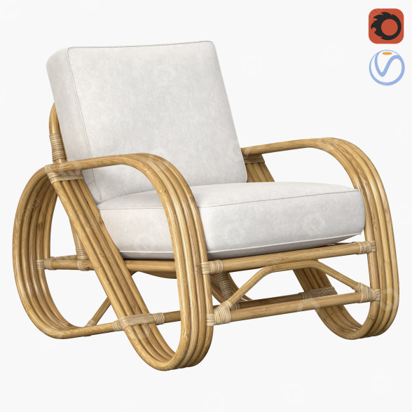 Sillón Lincoln Brooks Pretzel Rattan Modelo 3D