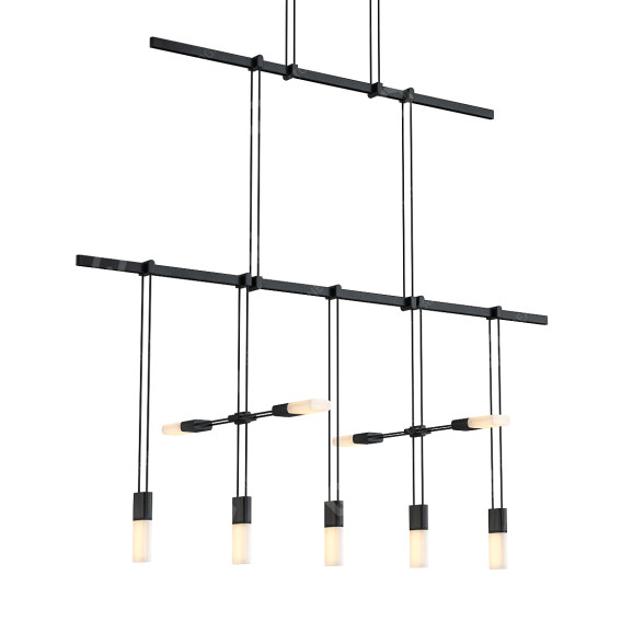 Lámpara colgante Sonneman Two Tier with Etched Chiclets Modelo 3D