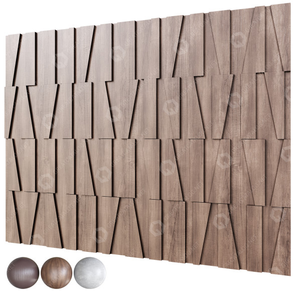 Panneau mural Wooden and Stone modèle 3D