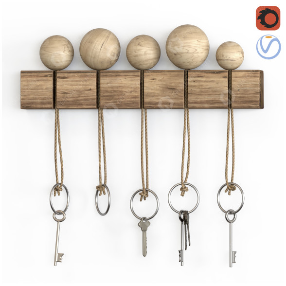 Soporte para llaves Wooden Modelo 3D