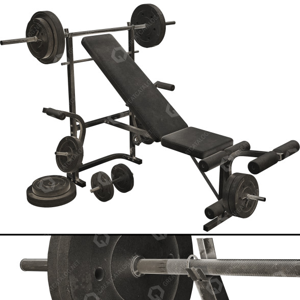 Simulador deportivo Duke Fitness Dumbbell Bench Set Modelo 3D