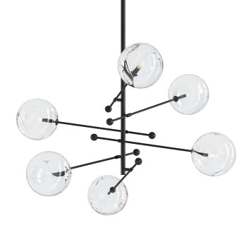 Kronleuchter Globe Clear Shade Black Light