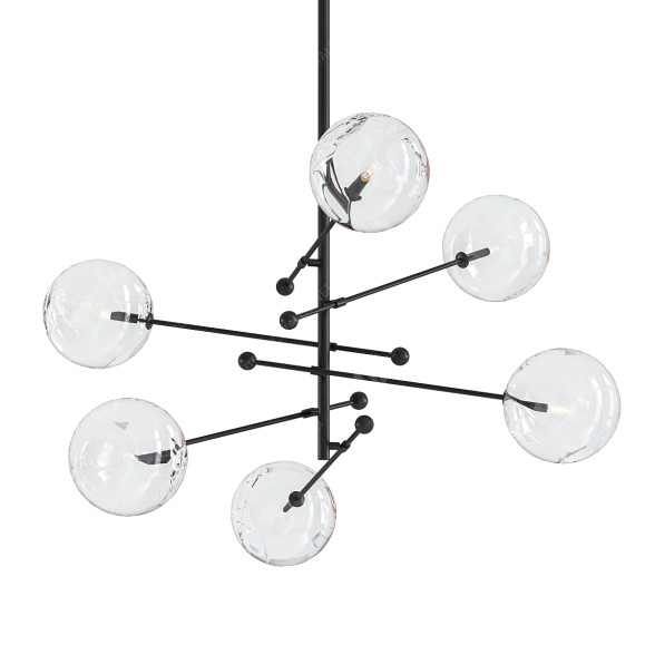 Kronleuchter Globe Clear Shade Black Light 3D-Modell