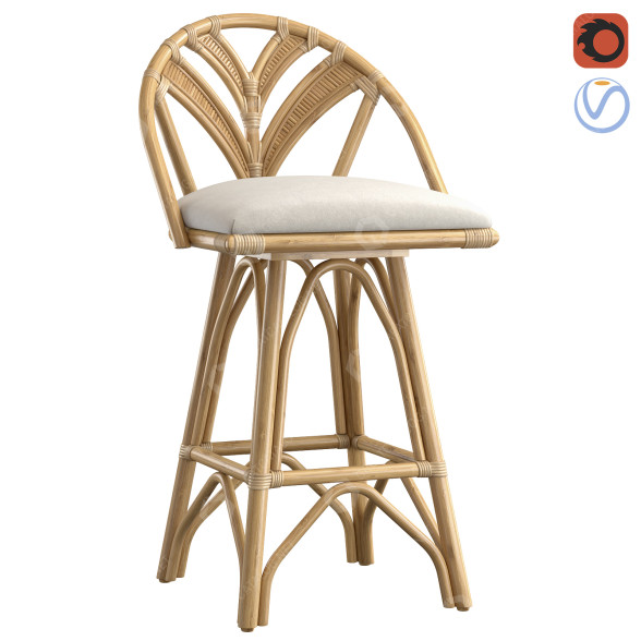 Барний стілець Lincoln Brooks Tropicool Rattan 3D модель