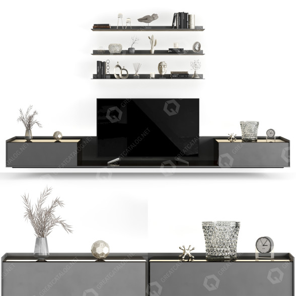 Mesita de TV y Decoración Rimadesio Self Modelo 3D