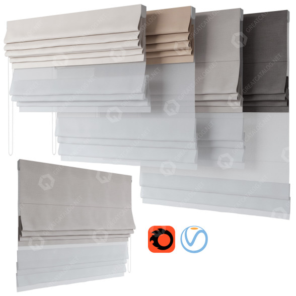 Рулонні штори Dual Roman Shades 3D модель