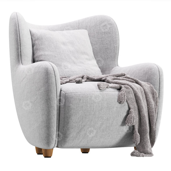 Кресло West Elm Jodie Wing 3D модель