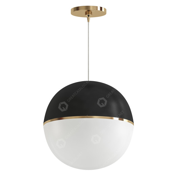 Lampa wisząca Visual Comfort & Co Akova 7 W Black and Aged Brass model 3D