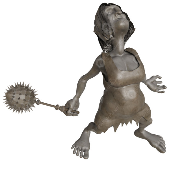 Statuette Primitive Warrior 3D model