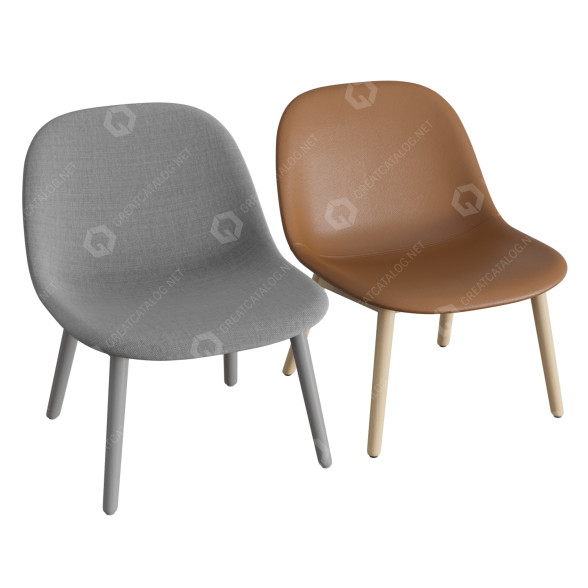 Стул Muuto Fiber Lounge 3D модель