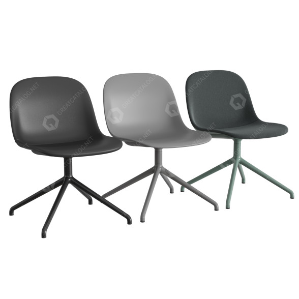 Chaise de bureau Muuto Fiber Swivel Base modèle 3D