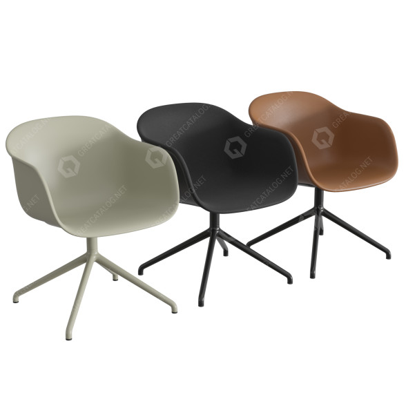 Офисное кресло Muuto Fiber Swivel Base 3D модель
