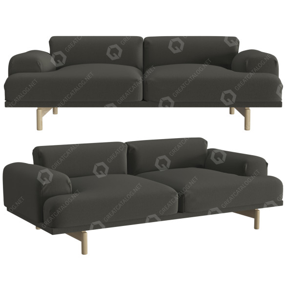 Canapé Muuto Compose 2 Seater modèle 3D