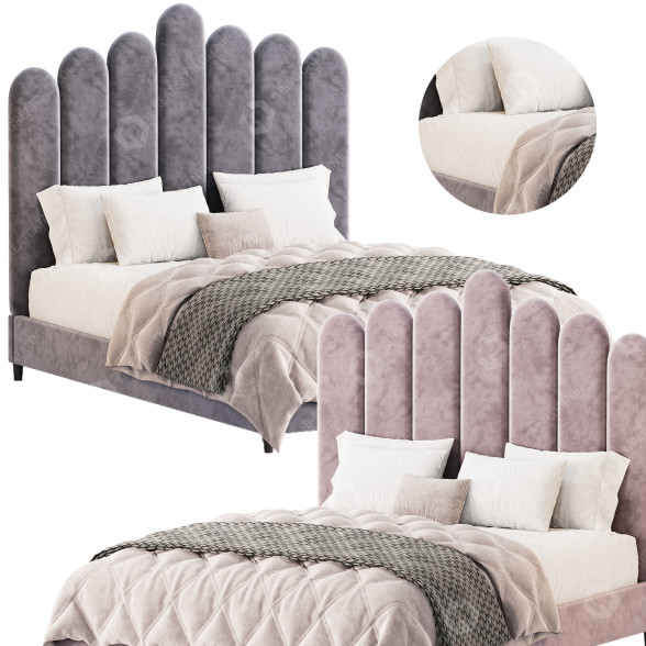Ліжко Celine Velvet by Candelabra Home 3D модель