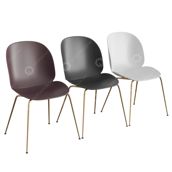 Stuhl Gubi Beetle Un-Upholstered 3D-Modell