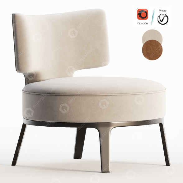 Fauteuil Flexform Drop modèle 3D