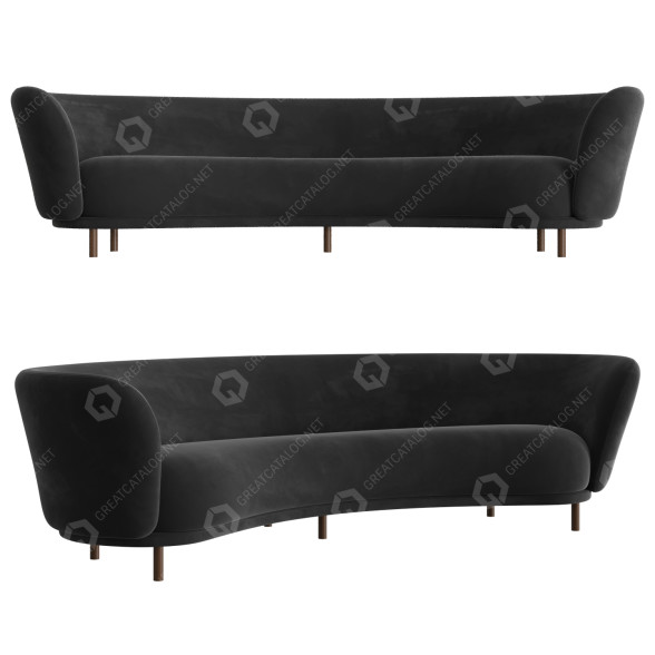 Диван Massproductions Dandy 4-Seater 3D модель