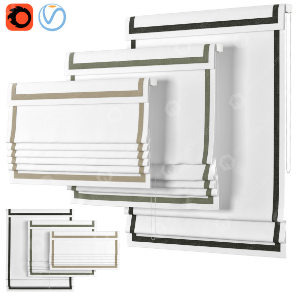 Римські штори Shades Faux Linen Border by Loganova 3D модель