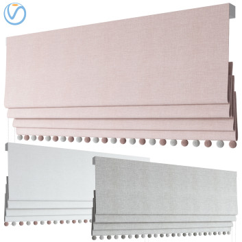 Рулонні штори Blush Roman Blind with Pompoms 3D модель