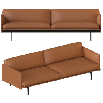 Диван Muuto Outline 3 Seater Brown