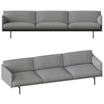 Диван Muuto Outline 3 Seater Gray