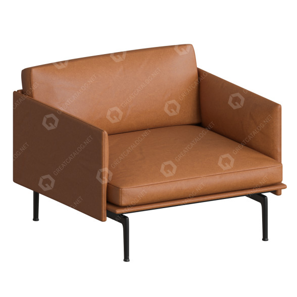 Кресло Muuto Outline 3D модель