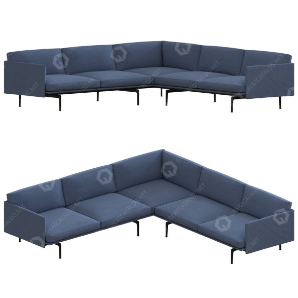 Диван Muuto Outline 3D модель