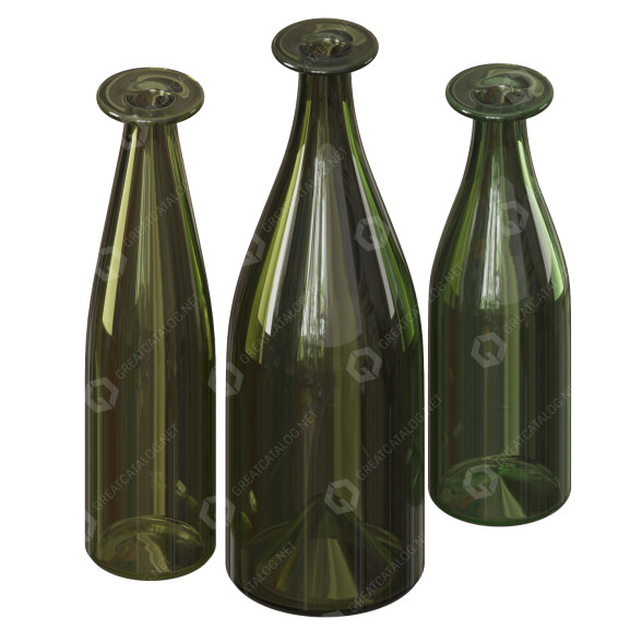 Vases Cappellini Green Bottles modèle 3D