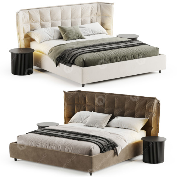 Bed and Bedside Tables LeComfort Aspen 3D model