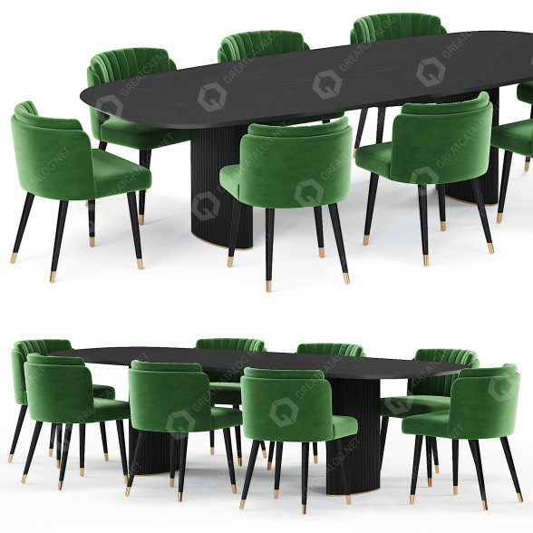 Tisch und Stühle Isadora 3D-Modell