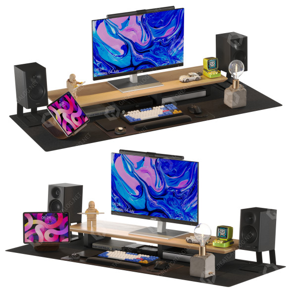 Комп'ютер та декор Asus Workplace Mini Set 001 3D модель