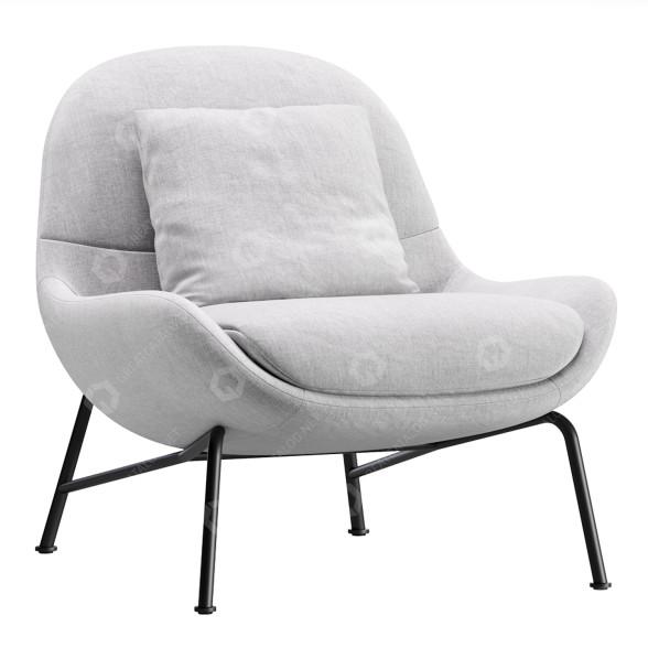 Крісло West Elm Fillmore Mid Century 3D модель