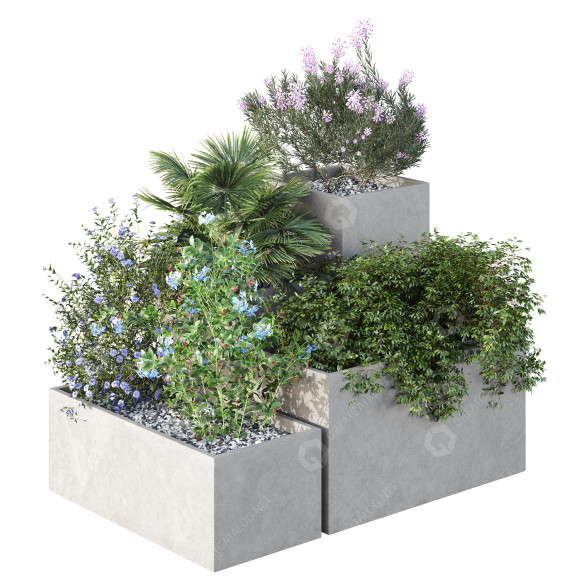 Árbol y arbustos HQ Vol 07 Modelo 3D