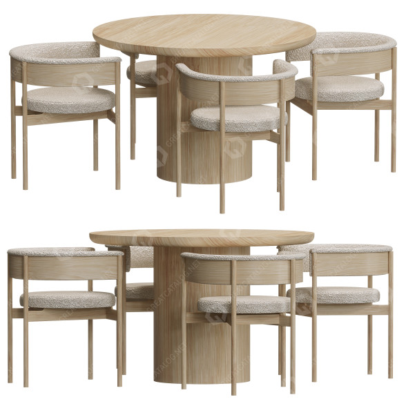 Table and Chairs Karimoku Case Study N SC01 3D model