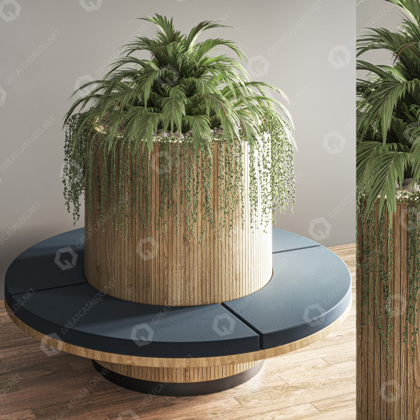 Рослини та лава Round Outdoor 01 3D модель