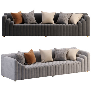Диван 1stDibs Art Deco Inspired Channel Tufted in Velvet 3D модель