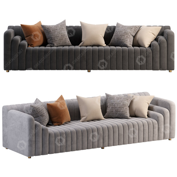 Sofa 1stDibs Art Deco Inspired Channel Tufted in Velvet 3D-Modell