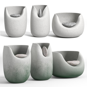 Вази Warps with Raw Stones by Martin Azua