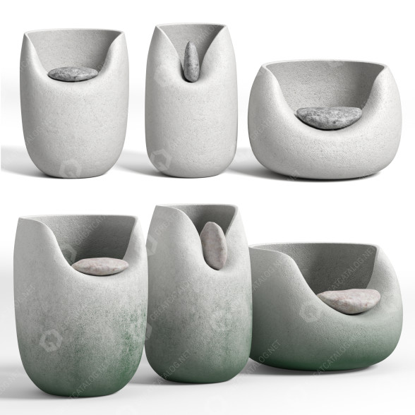 Вазы Warps with Raw Stones by Martin Azua 3D модель
