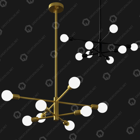 Żyrandol Glenarm 8-Light Modern Sputnik Sphere by George Oliver model 3D