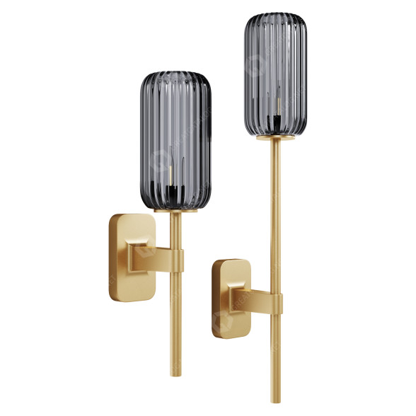 Wall Lamps Astro Lighting Tacoma Reed Ribbed Glass Smoke 5036010 3D model