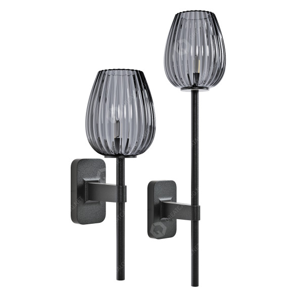 Lámparas de pared Astro Lighting Tacoma Tulip Ribbed Glass Smoke 5036008 Modelo 3D