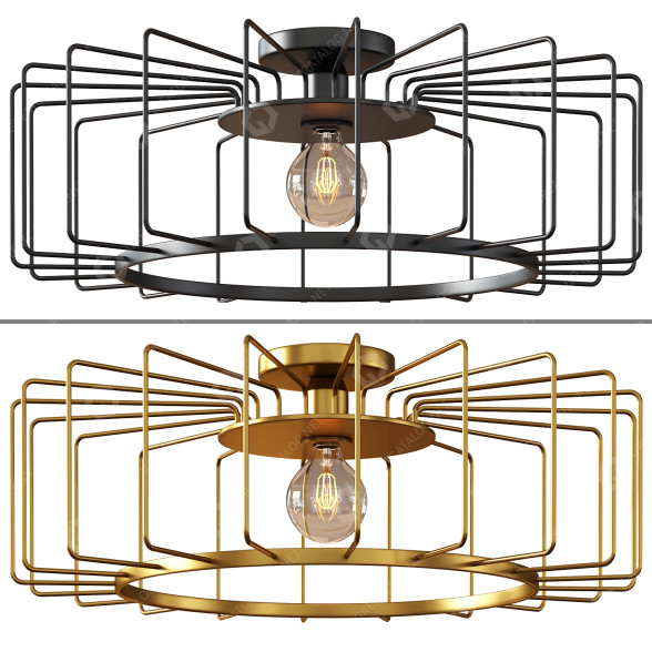 Lámpara Wired Horizontal Flush Mount Modelo 3D