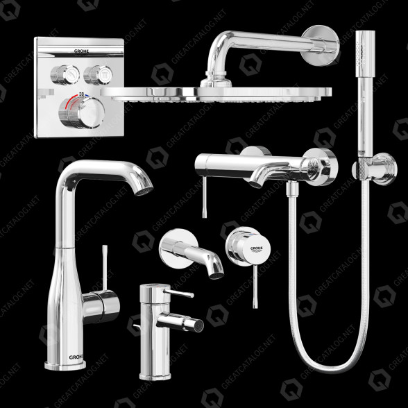 Wasserhähne Grohe Essence Set 001 3D-Modell