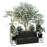 Plantas y banco HQ Conjunto de entorno urbano Verde 02 - Pandora-land