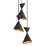 Lampa wisząca Kathy Kuo Home Drew Mid Century Loft Black Gold Tapered - SH.X
