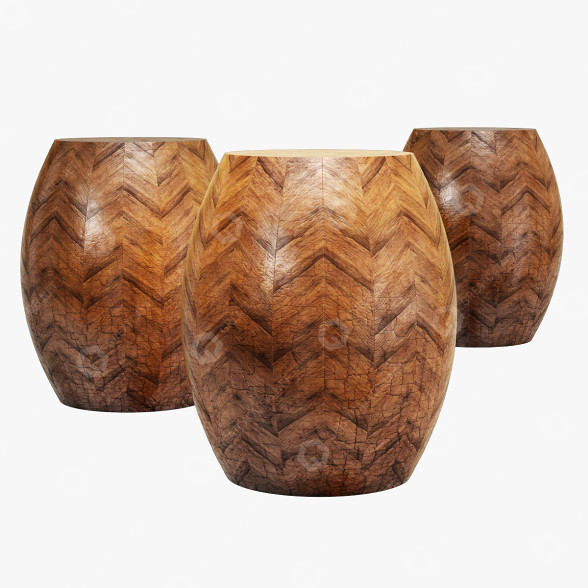 Taburete Mecox Gardens Banana Bark Modelo 3D