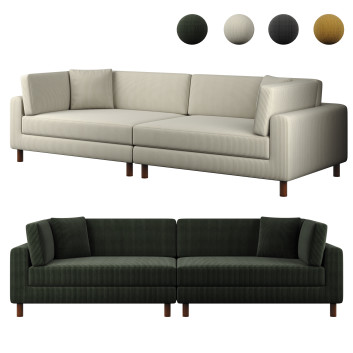 Sofá  Assel Upholstered by Wade Logan Modelo 3D