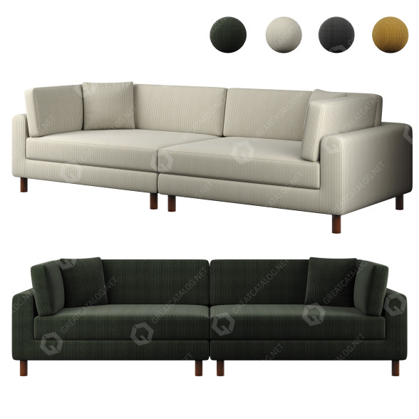 Sofá Assel Upholstered by Wade Logan Modelo 3D