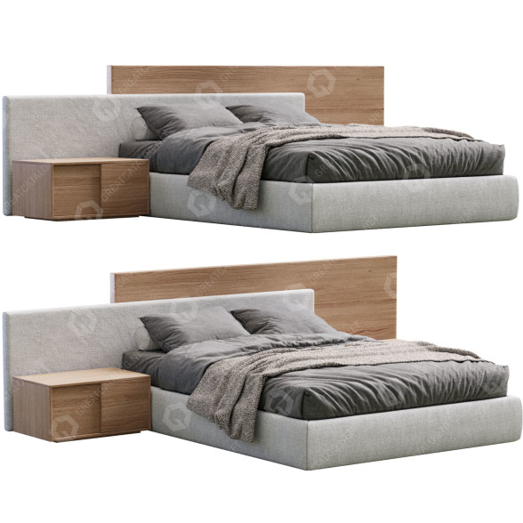 Bed and Bedside Tables Jesse Mylove 3D model